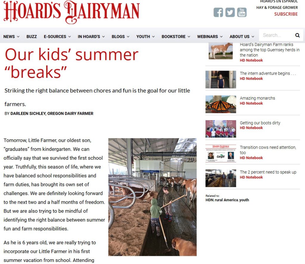 Hoard's Dairyman - Our Kid's Summer